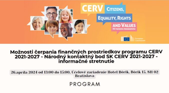 Možnosti čerpania finančných prostriedkov programu CERV 2021-2027